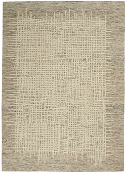 5' X 7' Beige and Tan Wool Abstract Area Rug