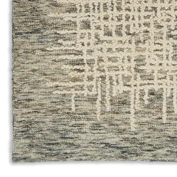 5' X 7' Ivory Brown and Gray Wool Abstract Area Rug