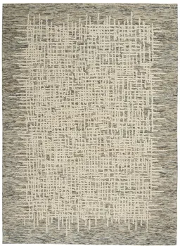 4' X 6' Ivory Brown and Gray Wool Abstract Area Rug
