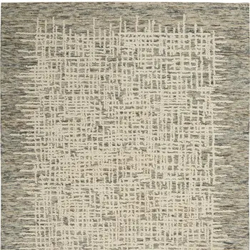 4' X 6' Ivory Brown and Gray Wool Abstract Area Rug