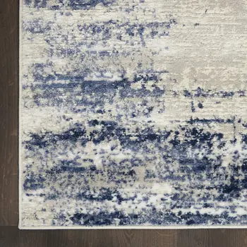 3' X 4' Blue and Gray Abstract Area Rug