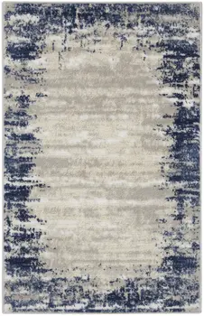 3' X 4' Blue and Gray Abstract Area Rug