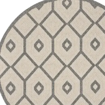 8' Ivory Blue and Gray Floral Non Skid Runner Rug
