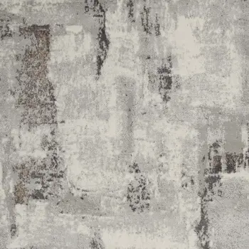 4' X 6' Ivory Black and Gray Abstract Non Skid Area Rug