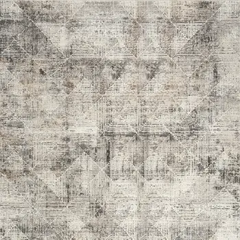 8' X 10' Ivory and Black Geometric Non Skid Area Rug