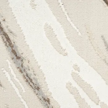 8' Beige and Gray Abstract Non Skid Runner Rug