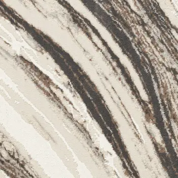 8' Beige and Gray Abstract Non Skid Runner Rug