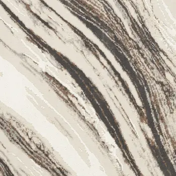 8' Beige and Gray Abstract Non Skid Runner Rug