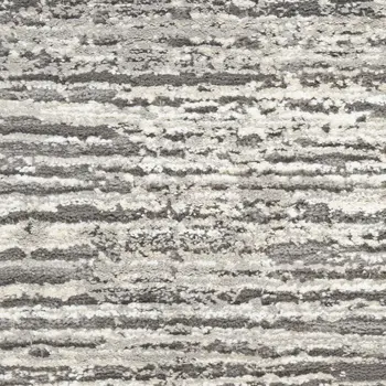8' Ivory and Gray Abstract Runner Rug