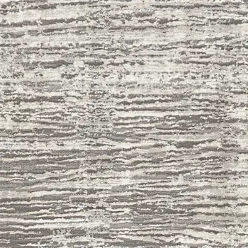8' Ivory and Gray Abstract Runner Rug