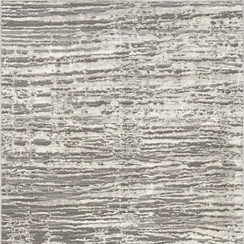 8' Ivory and Gray Abstract Runner Rug