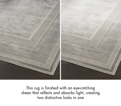 8' Silver and Ivory Geometric Non Skid Runner Rug