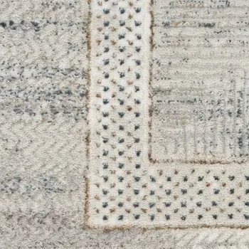 4' X 6' Ivory Blue and Gray Geometric Non Skid Area Rug