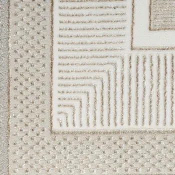 4' X 6' Gray and Ivory Geometric Non Skid Area Rug