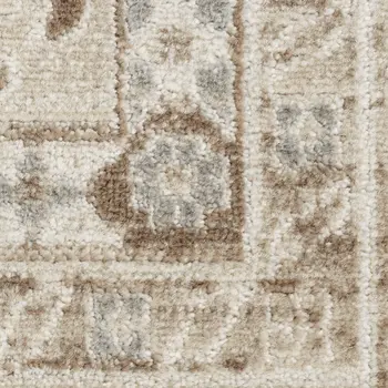4' X 6' Silver and Ivory Geometric Non Skid Area Rug