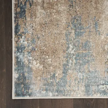 4' X 6' Ivory Charcoal and Taupe Abstract Distressed Non Skid Area Rug