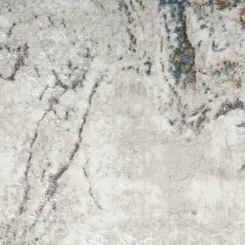 4' X 6' Ivory Brown and Gray Abstract Non Skid Area Rug