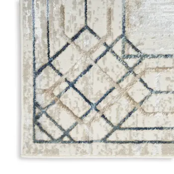 4' X 6' Ivory Black and Taupe Geometric Non Skid Area Rug