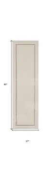8' Gray Ivory and Cream Geometric Non Skid Runner Rug