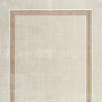 4' X 6' Gray Ivory and Cream Geometric Non Skid Area Rug
