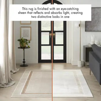 4' X 6' Gray Ivory and Cream Geometric Non Skid Area Rug