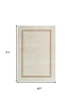 4' X 6' Gray Ivory and Cream Geometric Non Skid Area Rug