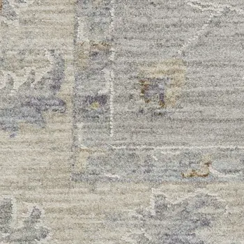 8' X 10' Navy Blue and Ivory Wool Abstract Area Rug