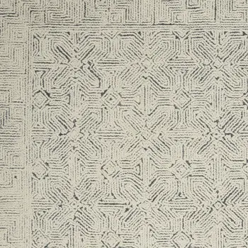 4' X 6' Navy Blue and Ivory Wool Abstract Area Rug