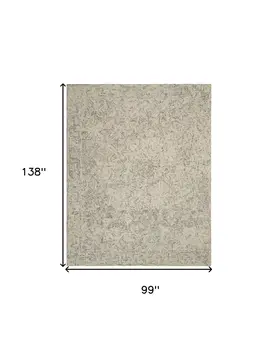 8' X 12' Beige and Gray Wool Abstract Geometric Area Rug