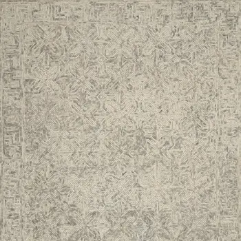 8' X 12' Beige and Gray Wool Abstract Geometric Area Rug