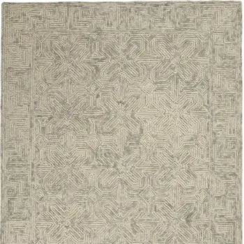 5' X 7' Beige and Gray Wool Abstract Geometric Area Rug