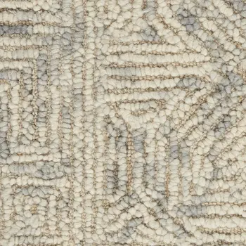 5' X 7' Beige and Gray Wool Abstract Geometric Area Rug