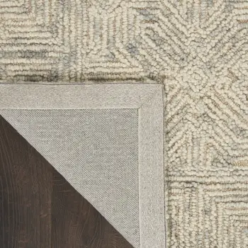 5' X 7' Beige and Gray Wool Abstract Geometric Area Rug