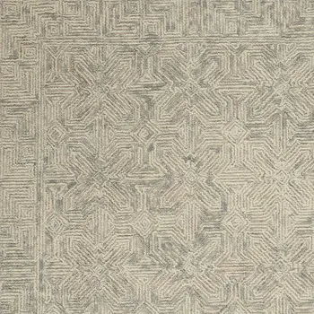 5' X 7' Beige and Gray Wool Abstract Geometric Area Rug