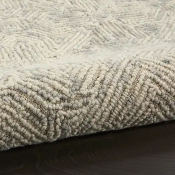 4' X 6' Beige and Gray Wool Abstract Geometric Area Rug