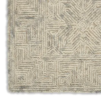 4' X 6' Beige and Gray Wool Abstract Geometric Area Rug