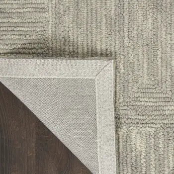 8' X 12' Gray Wool Geometric Area Rug