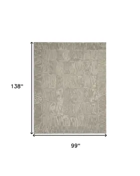 8' X 12' Gray Wool Geometric Area Rug