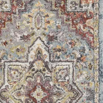 8' X 10' Ivory and Gray Wool Geometric Area Rug
