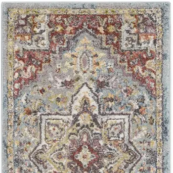 8' X 10' Ivory and Gray Wool Geometric Area Rug