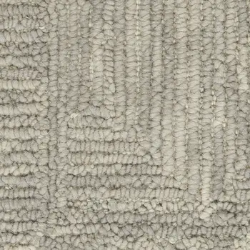 8' X 10' Gray and Ivory Wool Geometric Area Rug