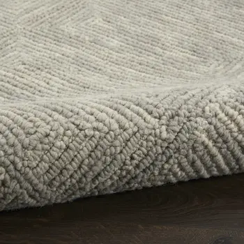 8' X 10' Gray and Ivory Wool Geometric Area Rug