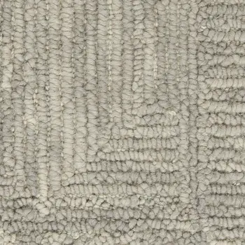 8' Gray Wool Geometric Runner Rug