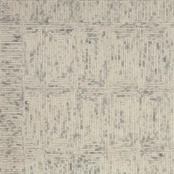 5' X 7' Ivory and Gray Wool Geometric Area Rug