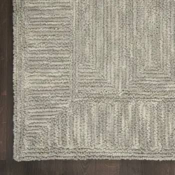 5' X 7' Gray Wool Geometric Area Rug