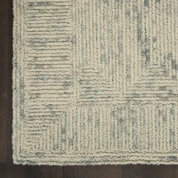 4' X 6' Ivory and Gray Wool Geometric Area Rug