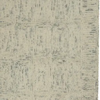 4' X 6' Ivory and Gray Wool Geometric Area Rug