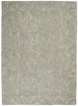 4' X 6' Gray Wool Geometric Area Rug