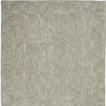4' X 6' Gray Wool Geometric Area Rug