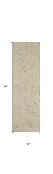 8' Ivory Tan and Gray Wool Geometric Runner Rug